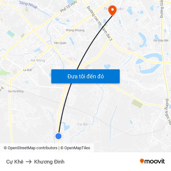 Cự Khê to Khương Đình map