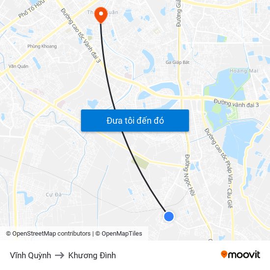 Vĩnh Quỳnh to Khương Đình map