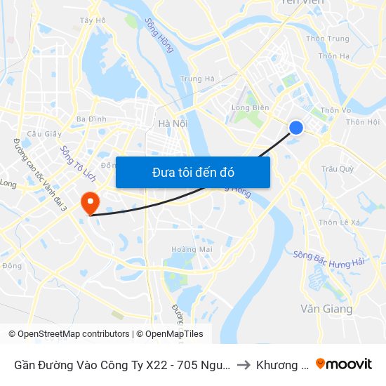 Gần Đường Vào Công Ty X22 - 705 Nguyễn Văn Linh to Khương Đình map