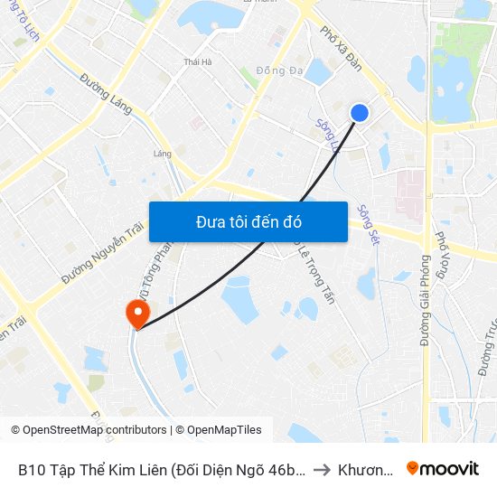 B10 Tập Thể Kim Liên (Đối Diện Ngõ 46b Phạm Ngọc Thạch) to Khương Đình map