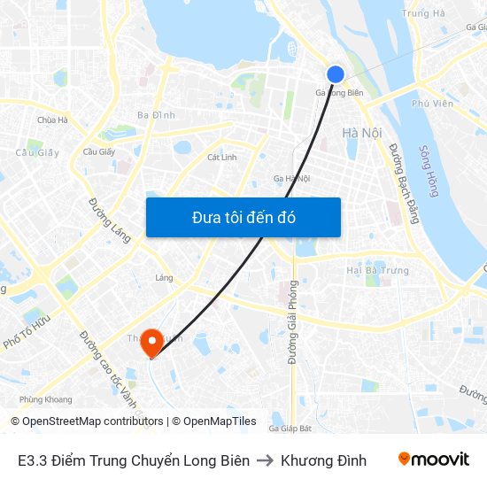 E3.3 Điểm Trung Chuyển Long Biên to Khương Đình map