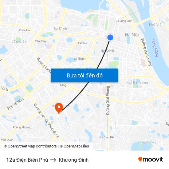 12a Điện Biên Phủ to Khương Đình map
