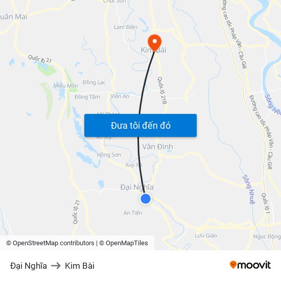 Đại Nghĩa to Kim Bài map