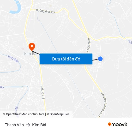 Thanh Văn to Kim Bài map