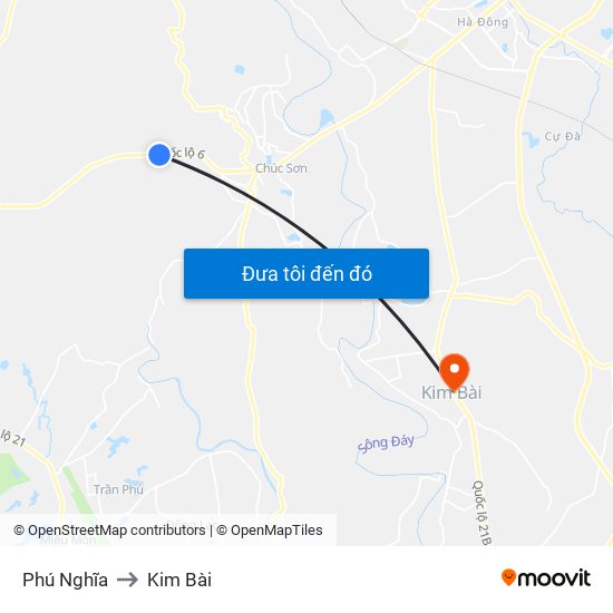 Phú Nghĩa to Kim Bài map