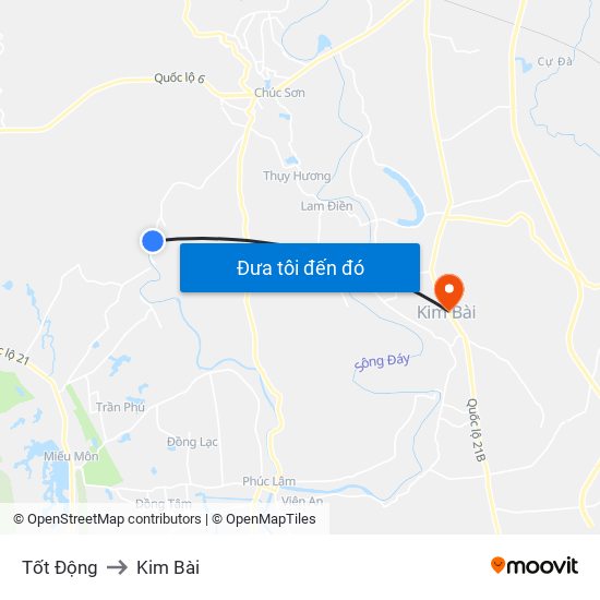 Tốt Động to Kim Bài map