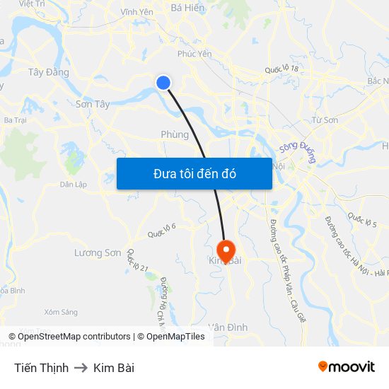 Tiến Thịnh to Kim Bài map