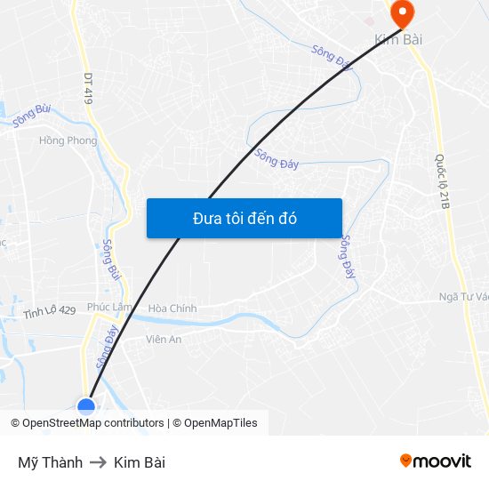 Mỹ Thành to Kim Bài map