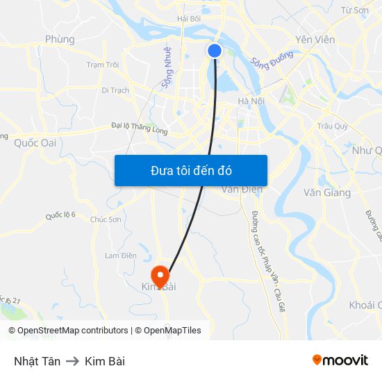 Nhật Tân to Kim Bài map