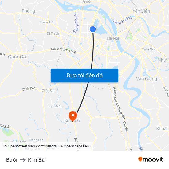 Bưởi to Kim Bài map