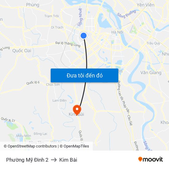 Phường Mỹ Đình 2 to Kim Bài map