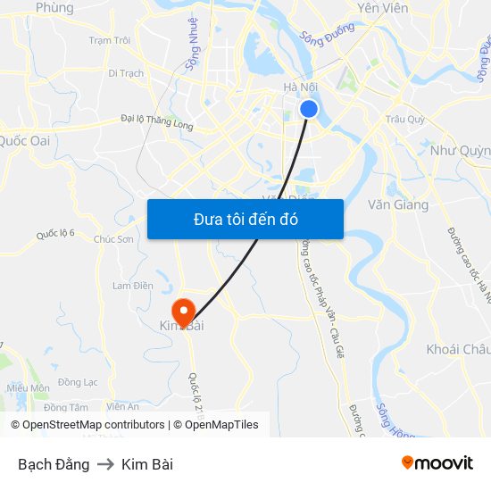 Bạch Đằng to Kim Bài map