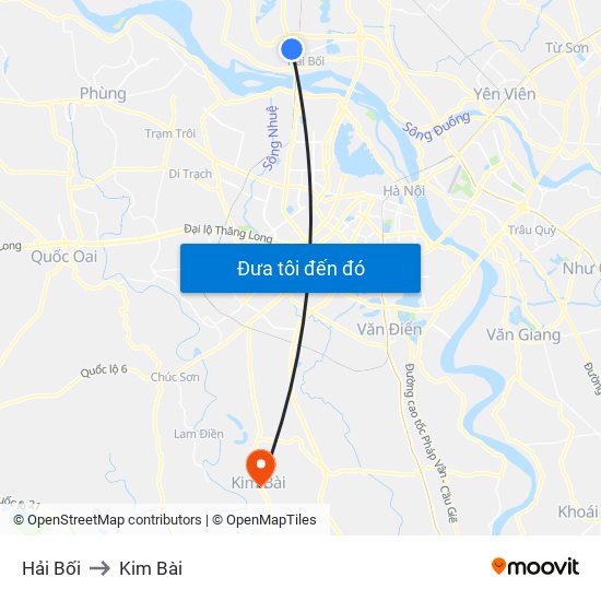 Hải Bối to Kim Bài map