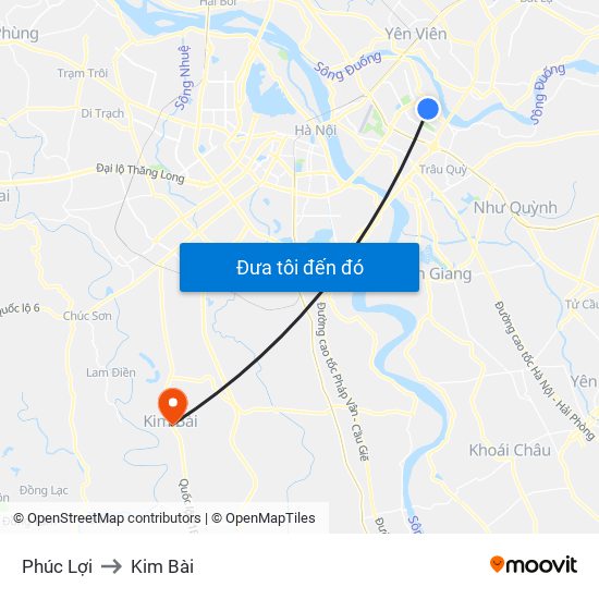 Phúc Lợi to Kim Bài map