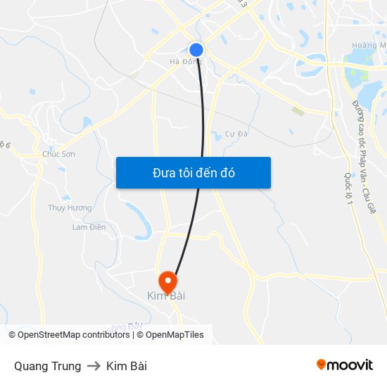 Quang Trung to Kim Bài map