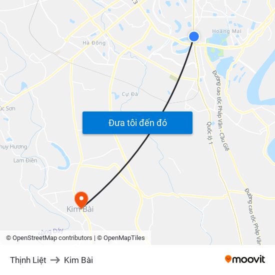 Thịnh Liệt to Kim Bài map