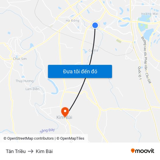 Tân Triều to Kim Bài map