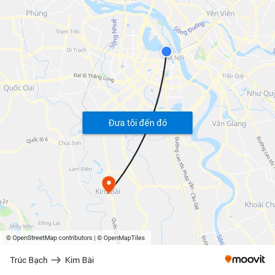 Trúc Bạch to Kim Bài map