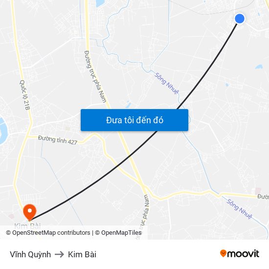 Vĩnh Quỳnh to Kim Bài map