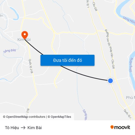 Tô Hiệu to Kim Bài map