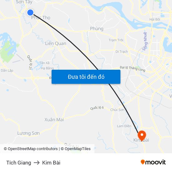 Tích Giang to Kim Bài map