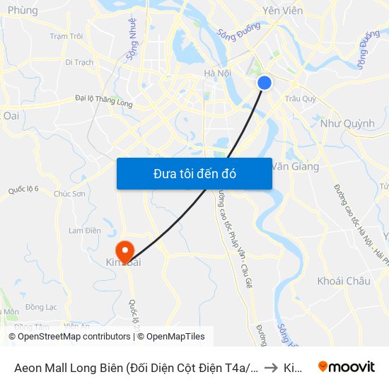 Aeon Mall Long Biên (Đối Diện Cột Điện T4a/2a-B Đường Cổ Linh) to Kim Bài map