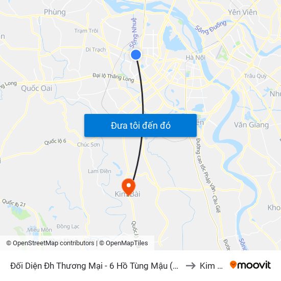 Đối Diện Đh Thương Mại - 6 Hồ Tùng Mậu (Cột Sau) to Kim Bài map
