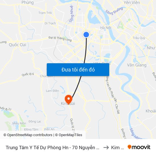 Trung Tâm Y Tế Dự Phòng Hn - 70 Nguyễn Chí Thanh to Kim Bài map