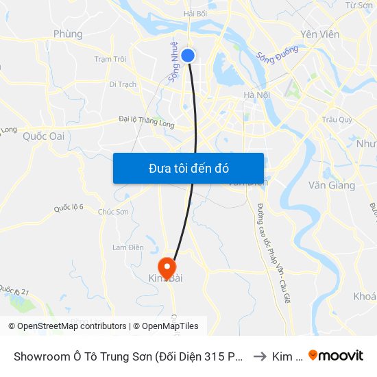 Showroom Ô Tô Trung Sơn (Đối Diện 315 Phạm Văn Đồng) to Kim Bài map