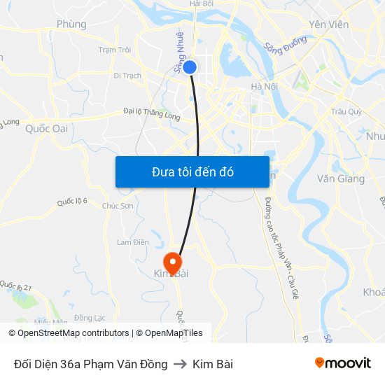 Đối Diện 36a Phạm Văn Đồng to Kim Bài map