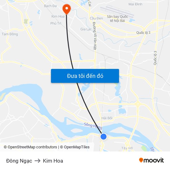 Đông Ngạc to Kim Hoa map