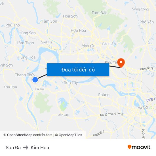 Sơn Đà to Kim Hoa map