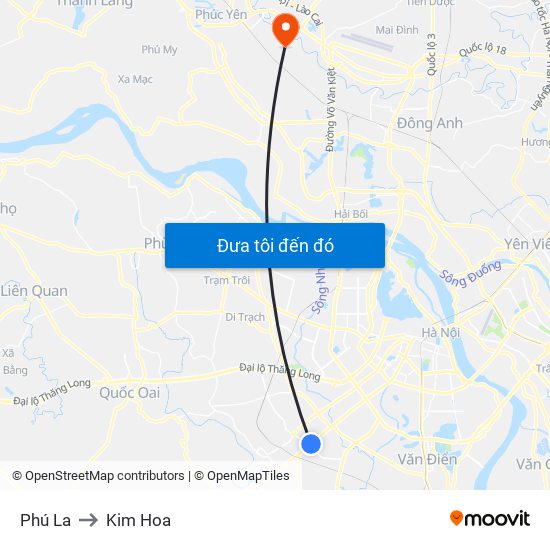 Phú La to Kim Hoa map