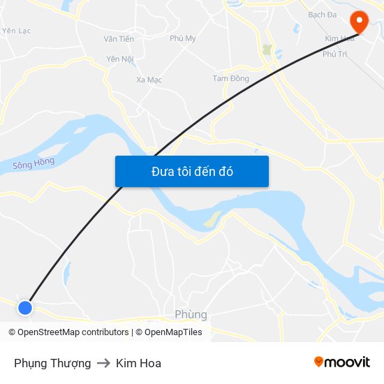 Phụng Thượng to Kim Hoa map