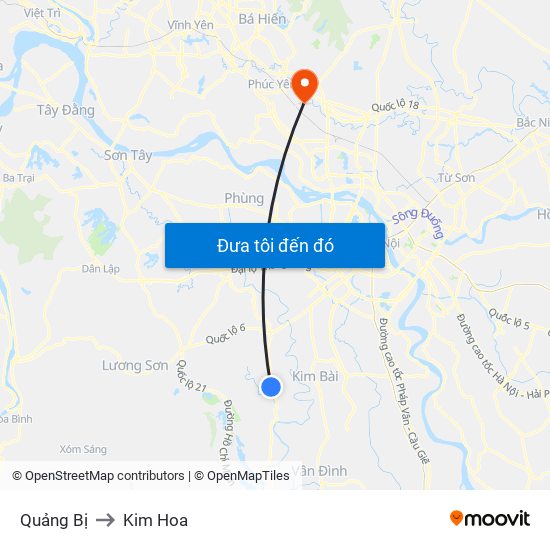 Quảng Bị to Kim Hoa map