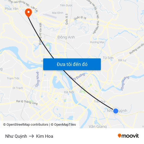 Như Quỳnh to Kim Hoa map