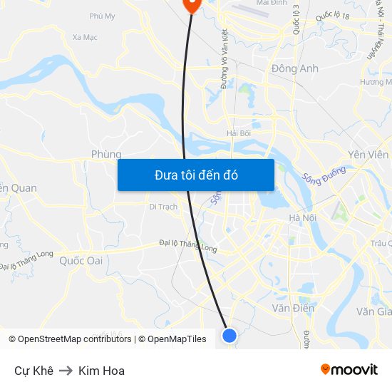 Cự Khê to Kim Hoa map