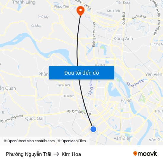 Phường Nguyễn Trãi to Kim Hoa map