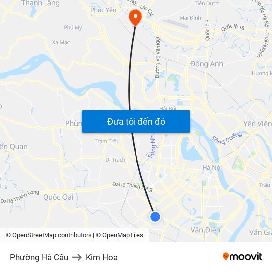 Phường Hà Cầu to Kim Hoa map