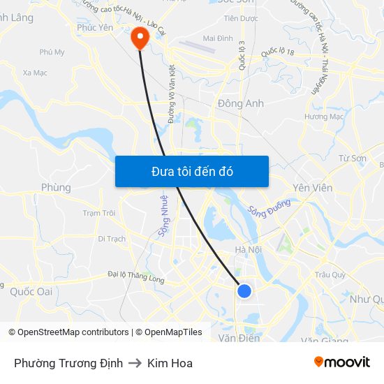 Phường Trương Định to Kim Hoa map