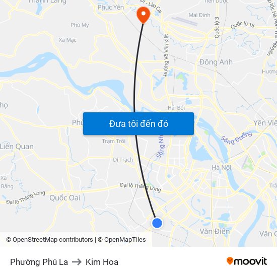 Phường Phú La to Kim Hoa map