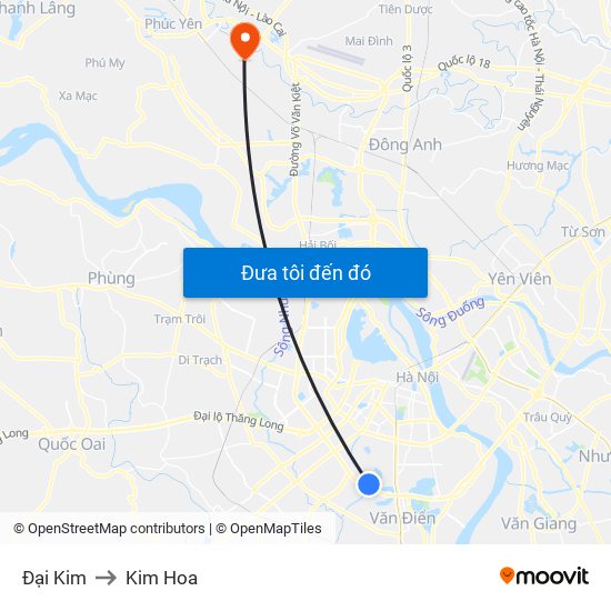 Đại Kim to Kim Hoa map