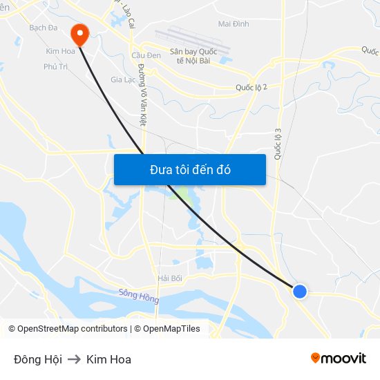 Đông Hội to Kim Hoa map