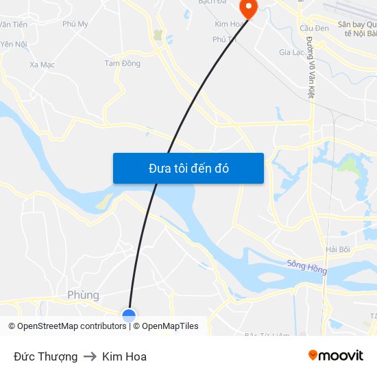 Đức Thượng to Kim Hoa map