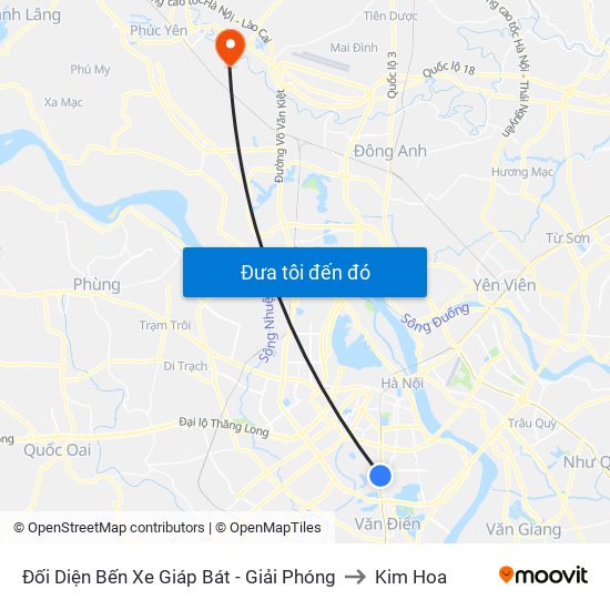 Đối Diện Bến Xe Giáp Bát - Giải Phóng to Kim Hoa map