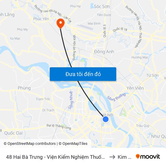 48 Hai Bà Trưng - Viện Kiểm Nghiệm Thuốc Trung Ương to Kim Hoa map