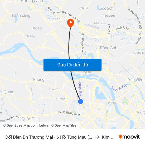 Đối Diện Đh Thương Mại - 6 Hồ Tùng Mậu (Cột Sau) to Kim Hoa map