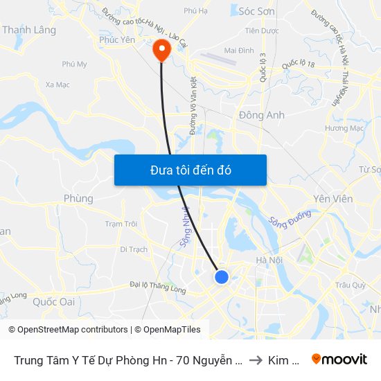 Trung Tâm Y Tế Dự Phòng Hn - 70 Nguyễn Chí Thanh to Kim Hoa map