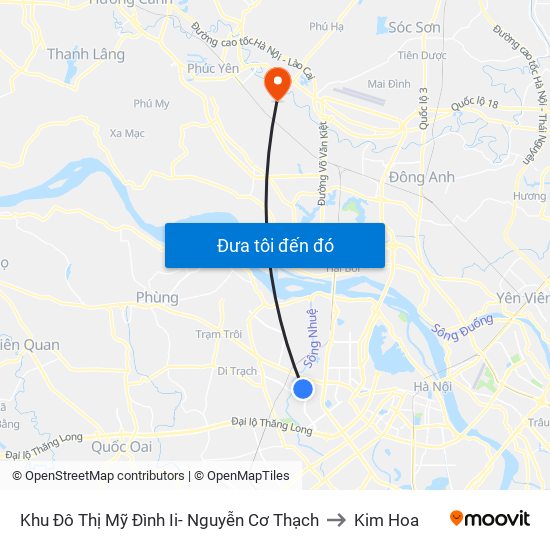 Khu Đô Thị Mỹ Đình Ii- Nguyễn Cơ Thạch to Kim Hoa map