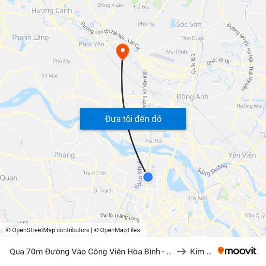 Qua 70m Đường Vào Công Viên Hòa Bình - Phạm Văn Đồng to Kim Hoa map